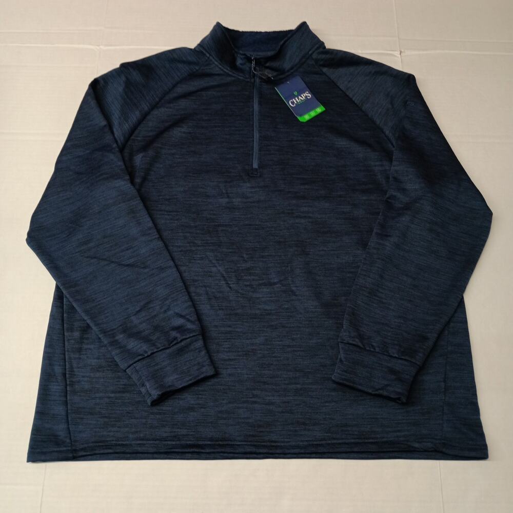 Chaps Golf Men’s Pullover 1/4 Zip Sweater Size‎ 3XL Navy Blue Stretch Breathable